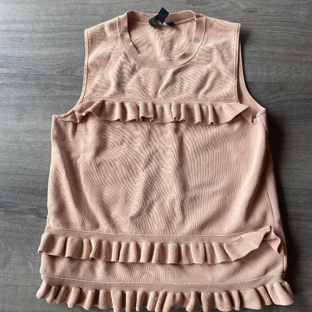 Ann Taylor Knit Sleeves Top with Ruffles sz Small